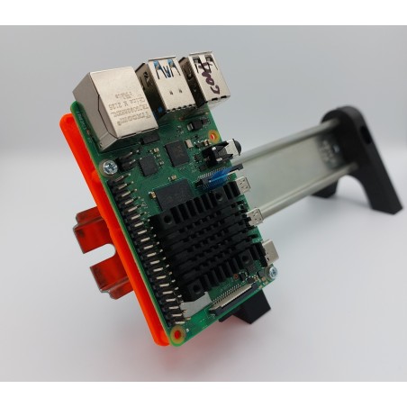 Držák Raspberry Pi na DIN lištu - vodorovný
